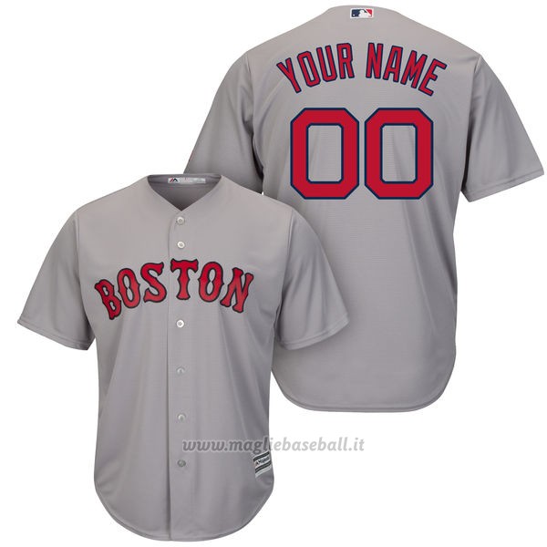 Maglia Boston Red Sox Personalizzate Grigio